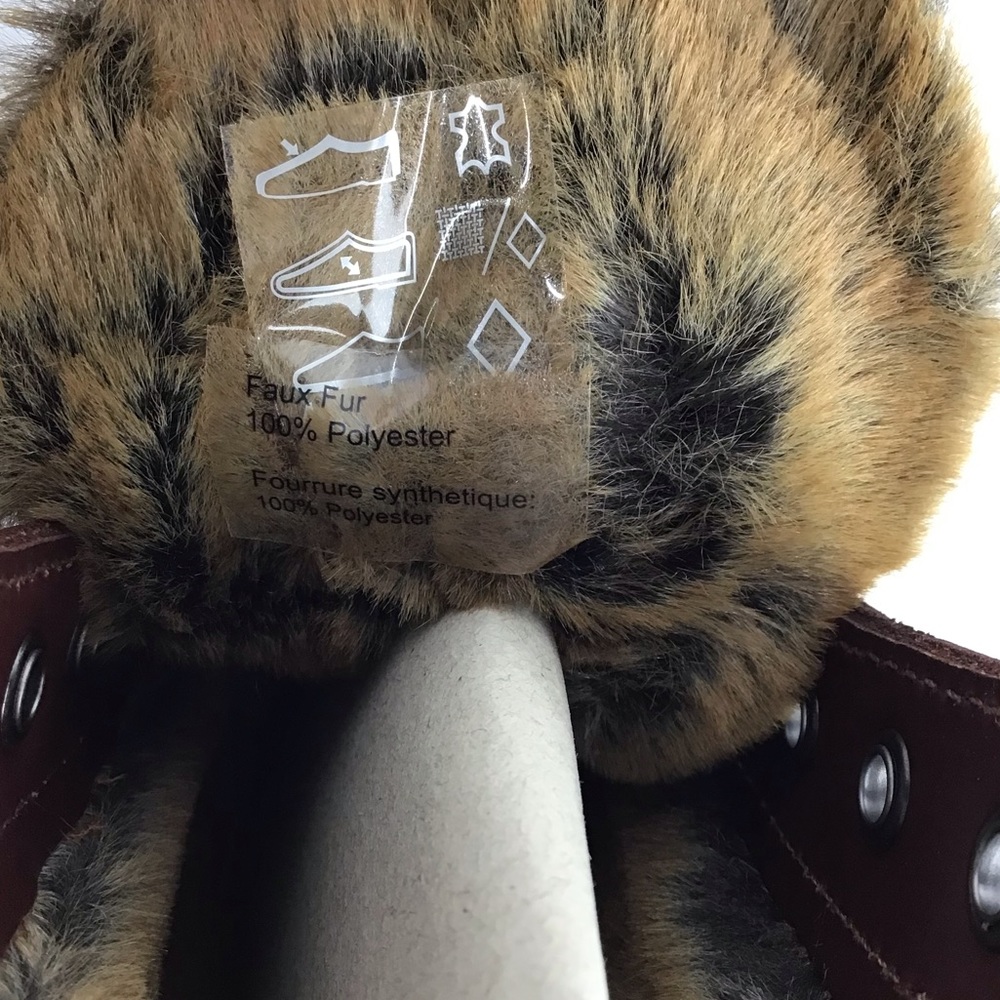 Dr. Martens 1460 Serena Aburzzo Lug Sole Lace-up Faux Fur Lined Leather Boots 10 - Picture 2 of 10